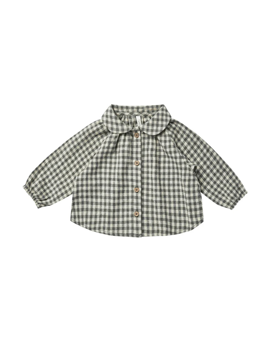 Rylee and cru Nellie top gingham 12-18m